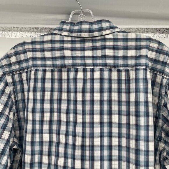 Arizona Jean Company Mens Plaid Button Up Shirt Long Sleeve Blue/Multi Medium - Picture 6 of 8
